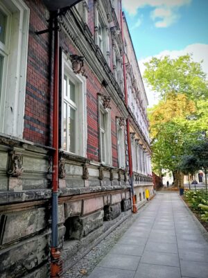 Ulice ve městě Slupsk.